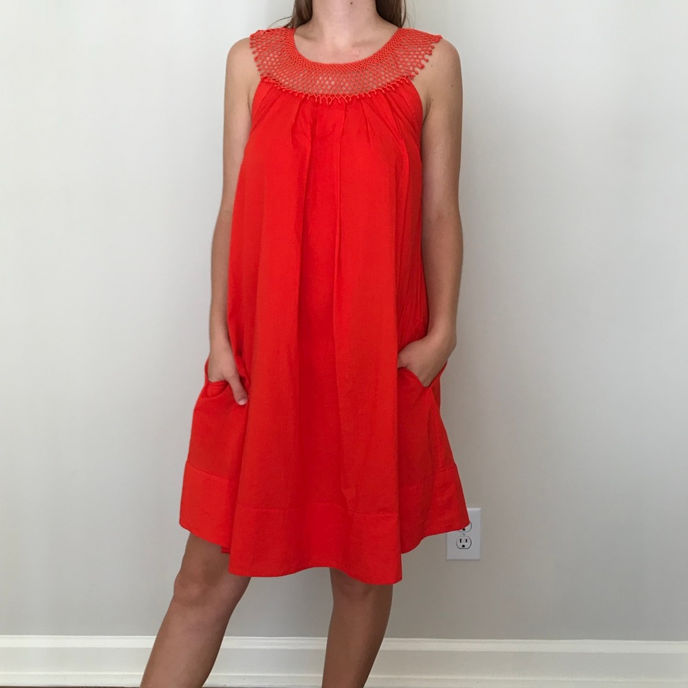 French Connection Beaded Red Dress